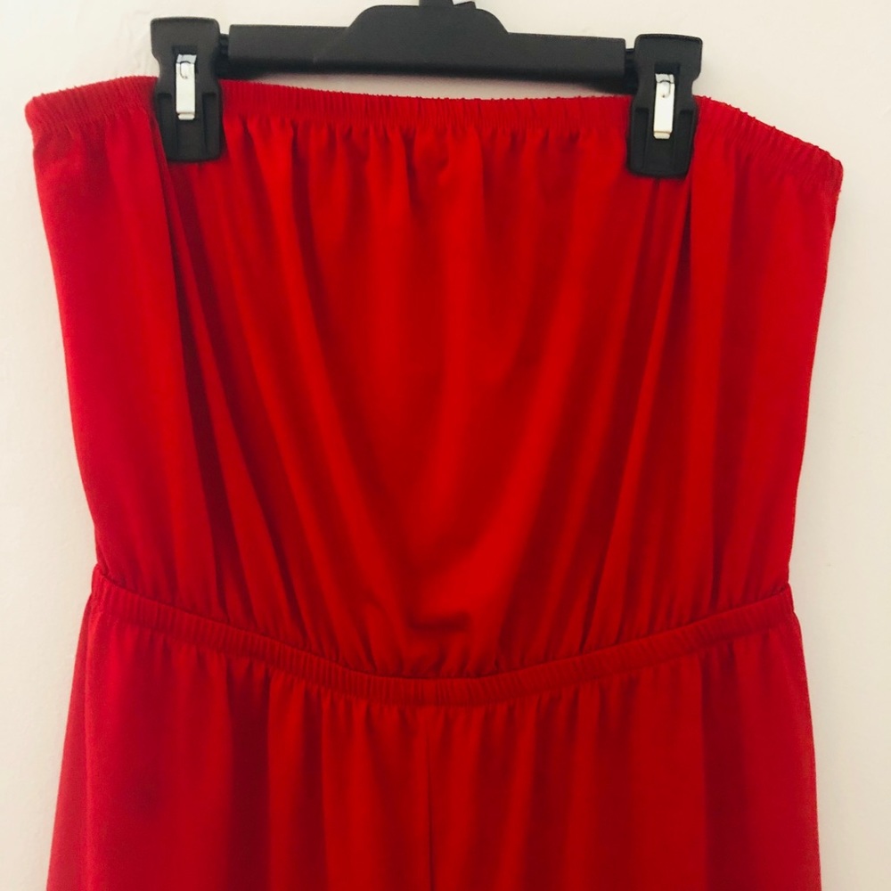 Red strapless Jumpsuit